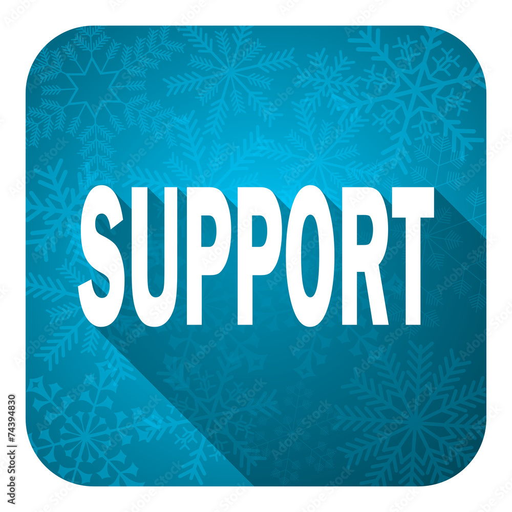 support flat icon, christmas button
