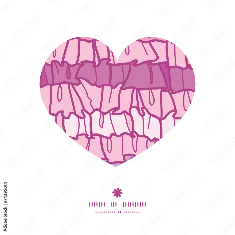 Vector pink ruffle fabric stripes heart silhouette pattern frame Vector pink ruffle fabric stripes heart silhouette pattern frame