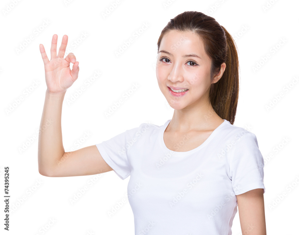 Woman with ok sign Woman with ok sign