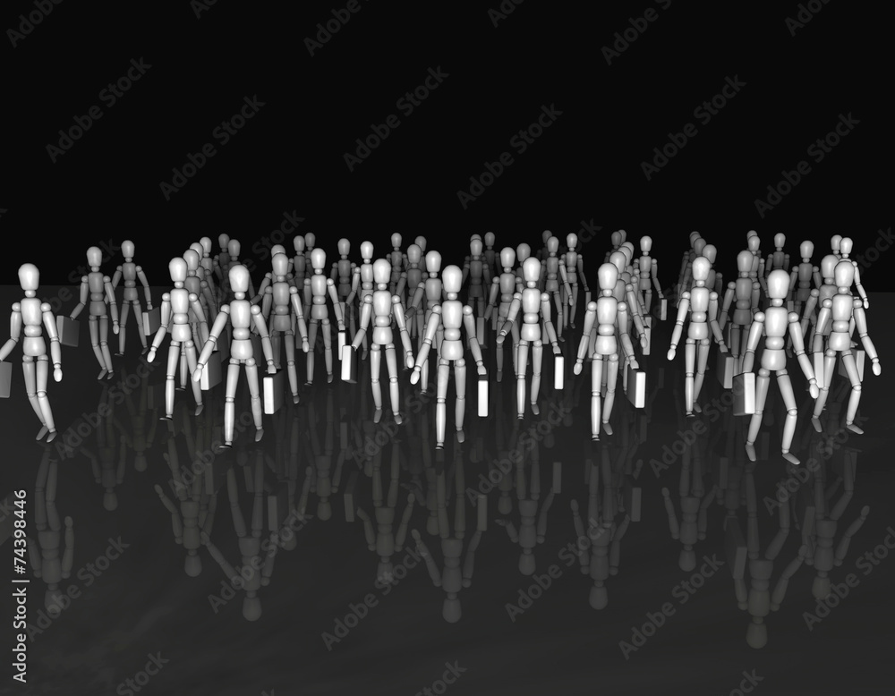 Naklejka premium Group of workers walking