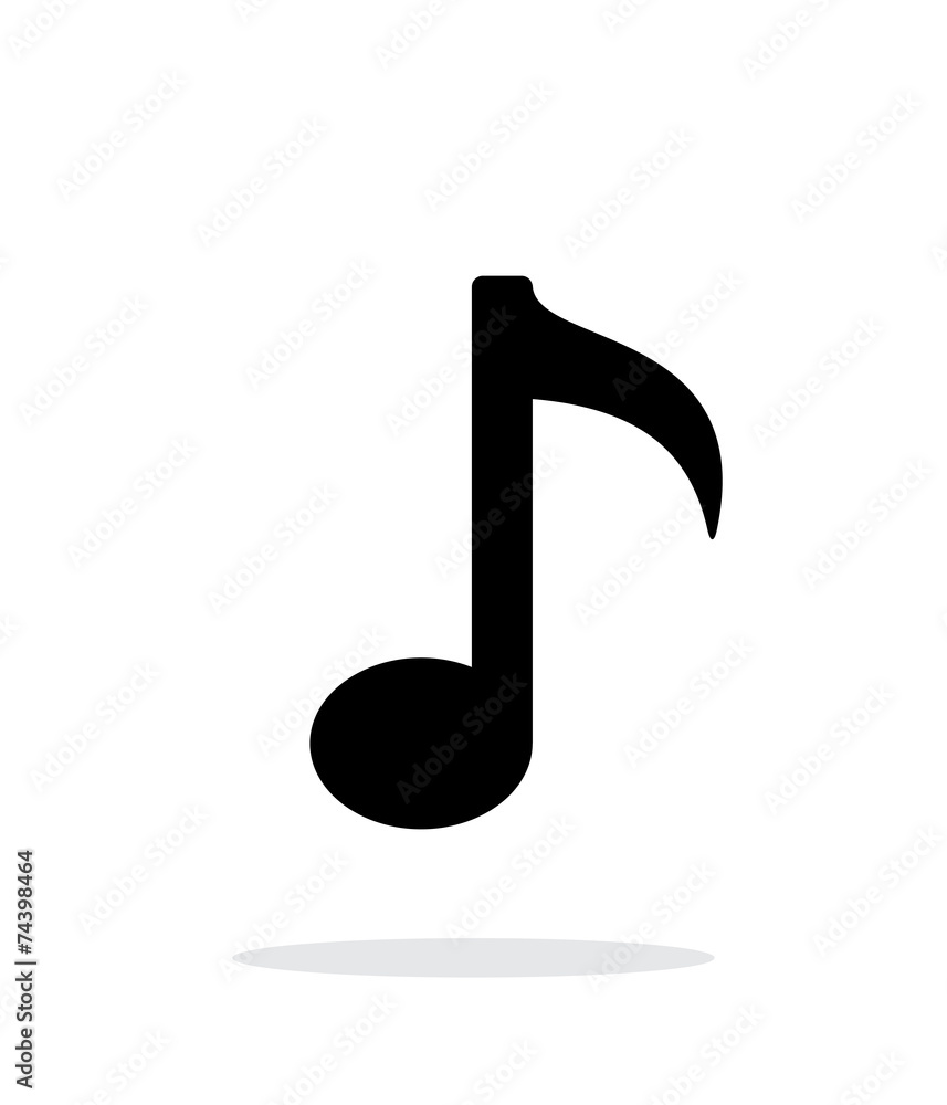 Musical note icon on white background. Musical note icon on white background.