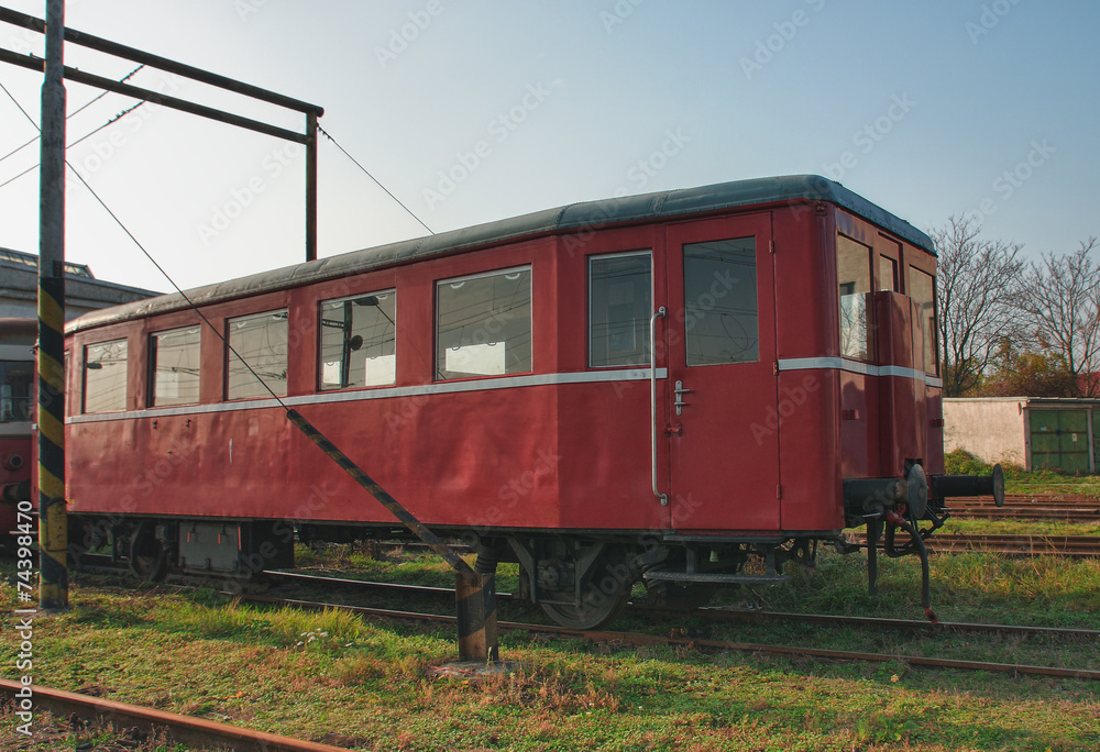 Old abandoned trains at depot in sunny day Old abandoned trains at depot in sunny day