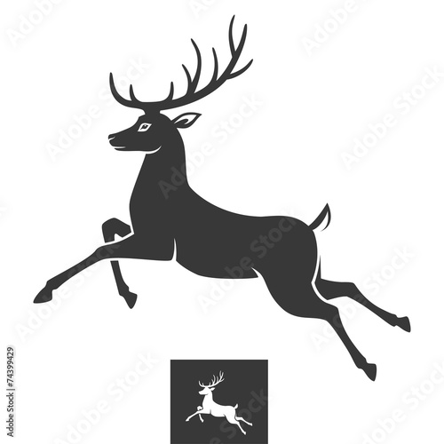 Running deer silhouette