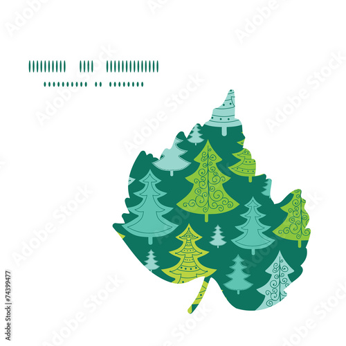 Vector holiday christmas trees leaf silhouette pattern frame