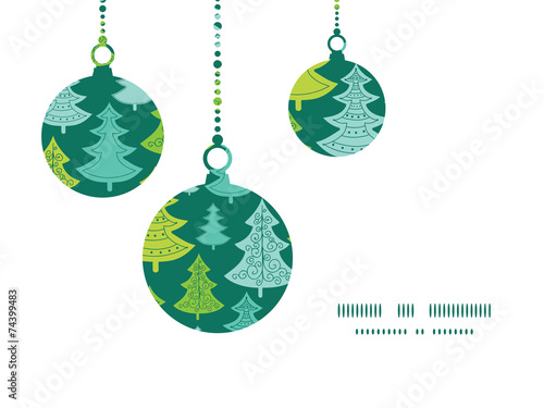 Vector holiday christmas trees Christmas ornaments silhouettes