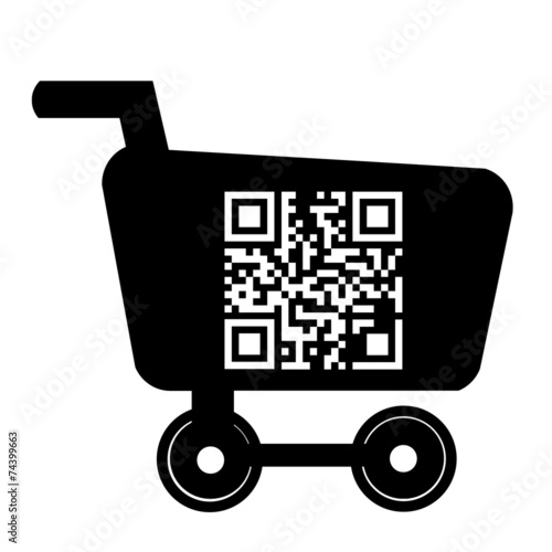 Cuadro en lienzo QR-code dans un caddie