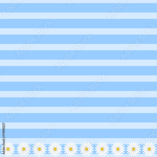 Fototapeta Naklejka Na Ścianę i Meble -  Blue border background with daisy flowers