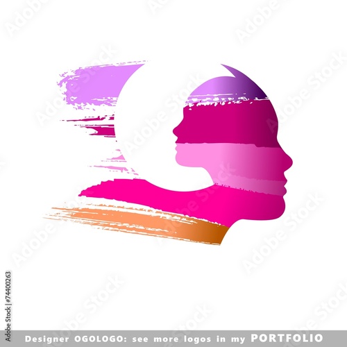 Logo girl fast in the wind, woman best hair