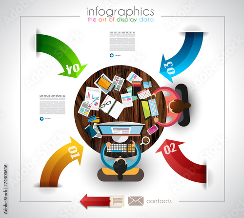 Infographic template with flat UI icons for ttem ranking photo