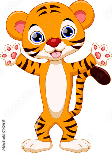 Fototapeta Naklejka Na Ścianę i Meble -  Cute tiger cartoon