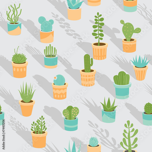 Succulent seamless pattern