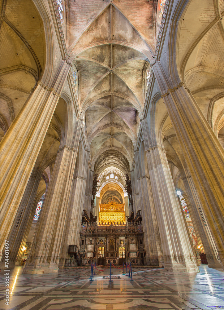 Seville - Indoor of Cathedral de Santa Maria de la Sede.