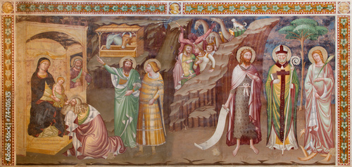Treviso - Fresco of Adoration of Magi in saint Nicholas church