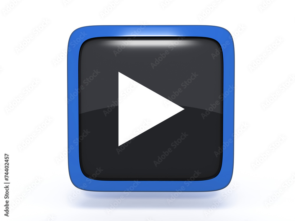 play square icon on white background play square icon on white background