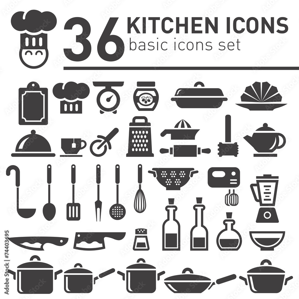 Kitchen icons set.