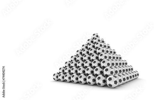 Soccer balls pyramid