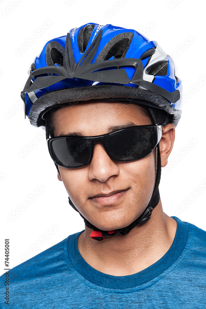 Teenager in Bicycle Helmet Teenager in Bicycle Helmet