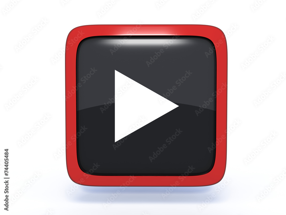play square icon on white background play square icon on white background