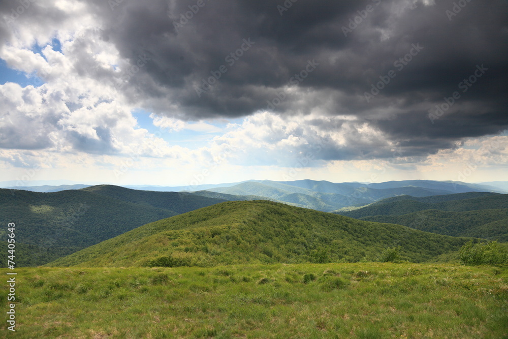 Nature. Green mountain landscape in the summer