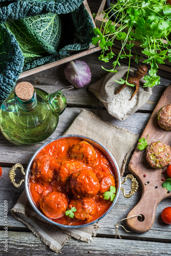 Meatballs with tomato sauce...