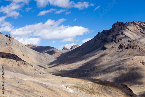 Himalayan landscape in Himalayas along Manali-Leh highway. India