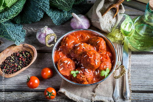 Ingredients for meatballs i...