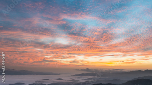 Beautiful dawn over the mountain © nateewach