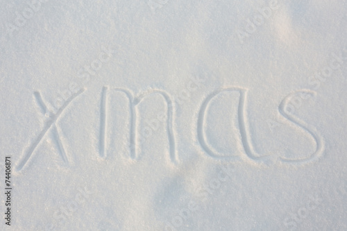 Christmas message written in the snow