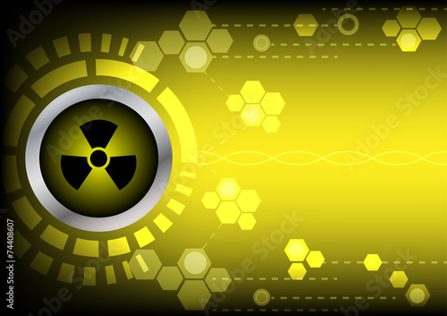 Fotografie, Obraz Abstrack  radioactive technology on yellow color background