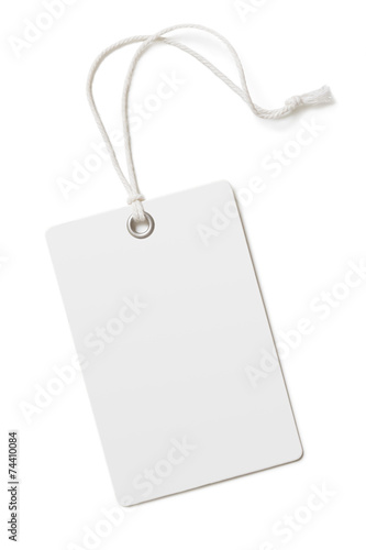 Blank paper price tag or label isolated