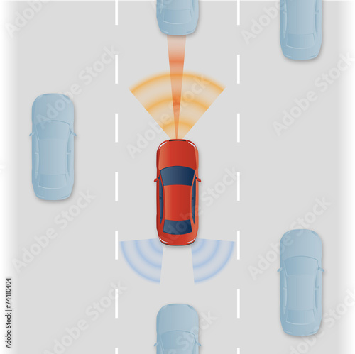 Remote Sensing System of Vehicle. intelligent car, AI10 vector