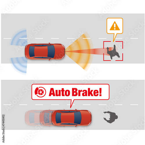 auto brake System of Vehicle. intelligent car, AI10 vector