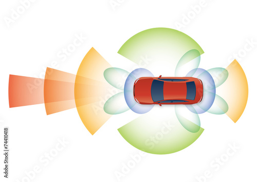 Remote Sensing System of Vehicle. intelligent car, AI10 vector
