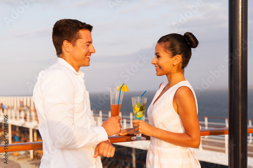 young couple on a date on cruise