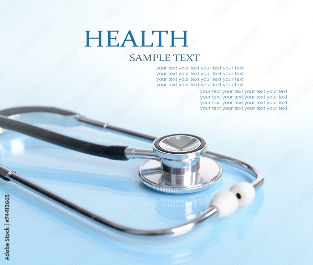 Stethoscope and other things on light background Stethoscope and other things on light background