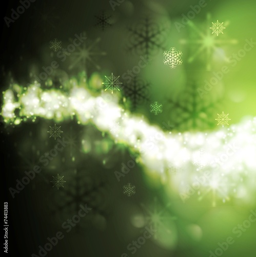 Abstract green iridescent vector Xmas background