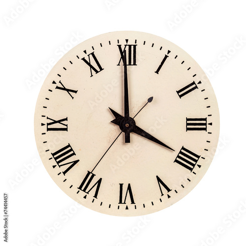 Vintage clock face showing four o'clock