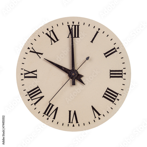 Vintage clock face showing ten o'clock