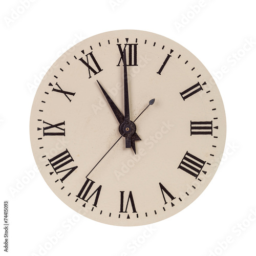 Vintage clock face showing eleven o'clock