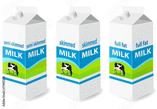 Milk carton with screw cap - vector illustration