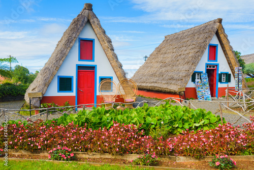 Traditional cottages in Santana, Madeira (Portugal) photo