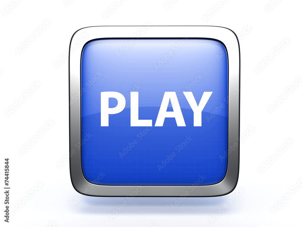 play square icon on white background play square icon on white background
