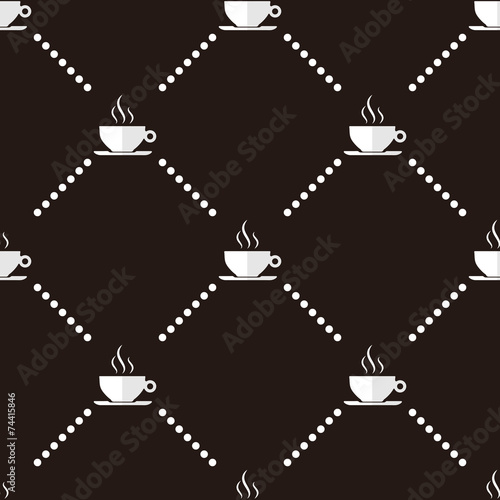 Coffee Cup Vector Seamless Pattern