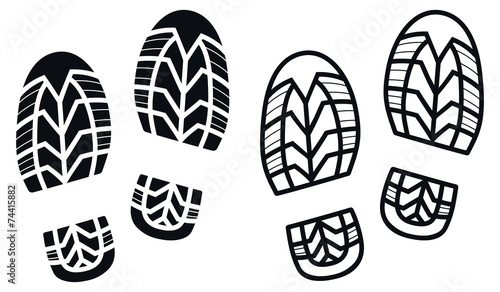 Work Boots Print, Vector Illustration