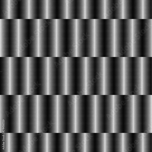 Op Art Design, Striped Checkered Vector Seamless Pattern