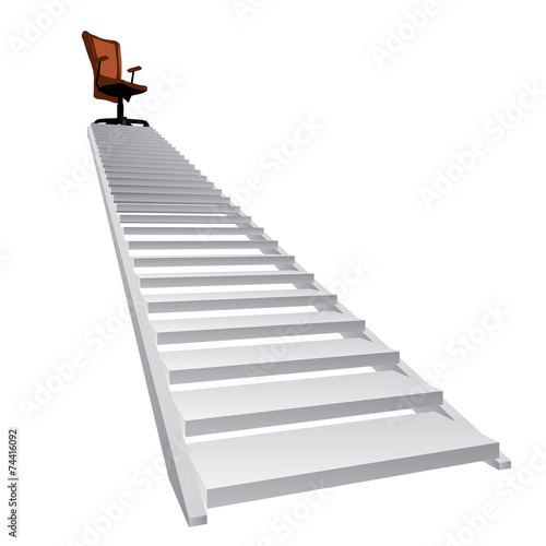 White stair with a chair