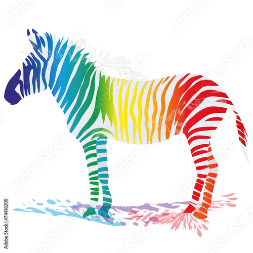 Zebra mit farbigen Streifen