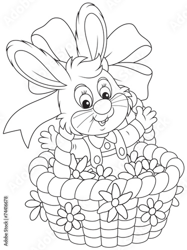 Easter Bunny in a basket wi...