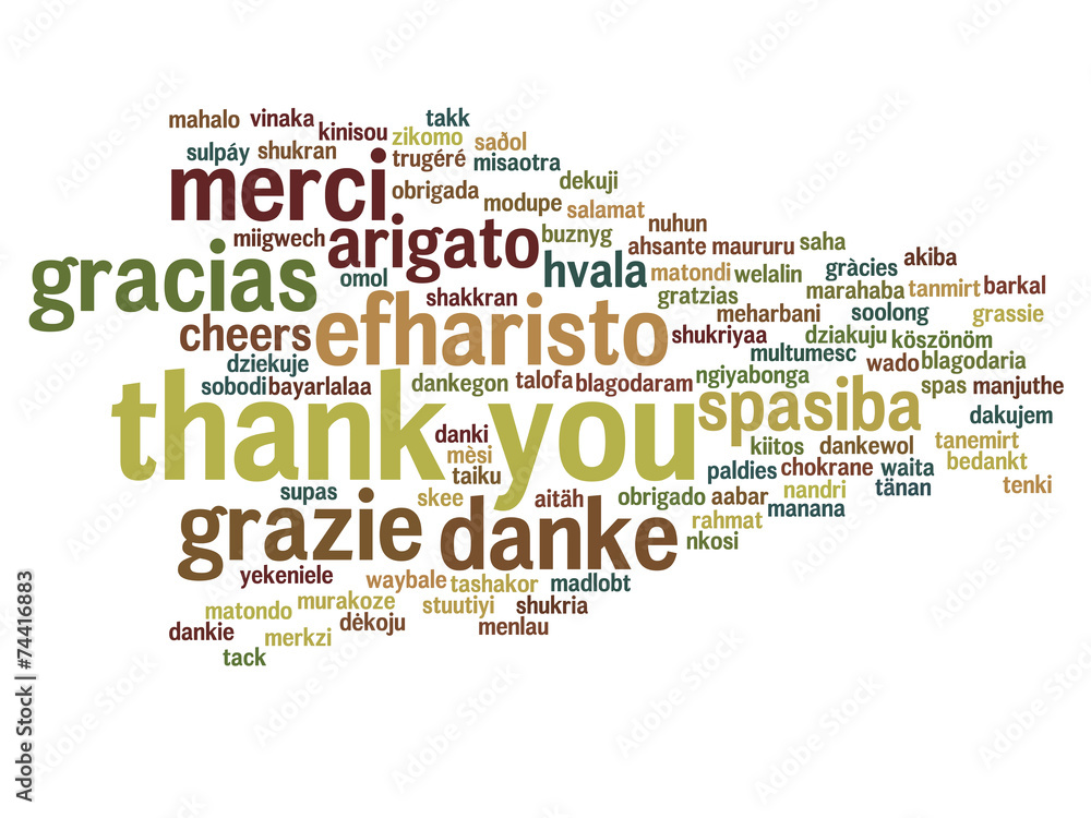 Conceptual thank you word cloud