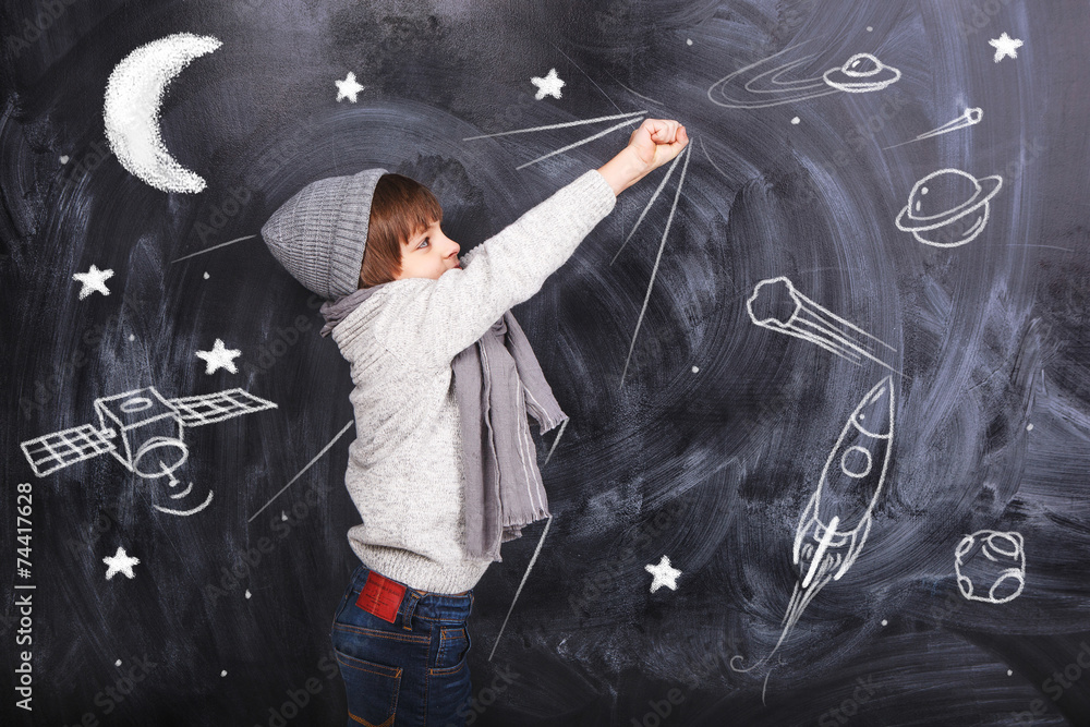 Naklejka premium Astronaut boy